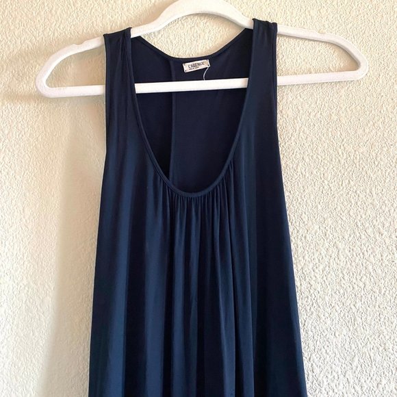 L’Agence Sleeveless Twist Back Scoop Neck Maxi Dress Navy Blue - Picture 2 of 10